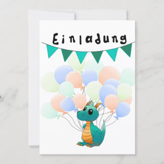 invitation to children's birthday dragon