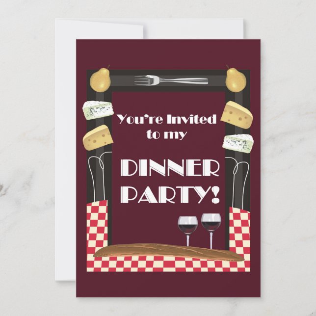 Invitation to Dinner Party-with Quote (Front)