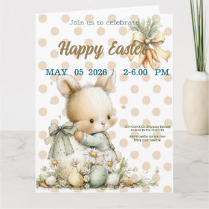 invitation to Easter with cute Rabbit