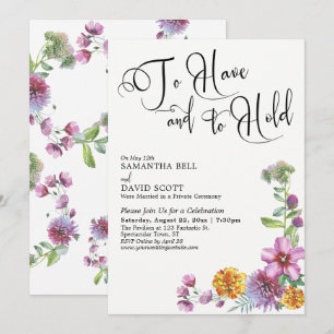Invitation To Have et To Hold Script & Réception de Wildflowe
