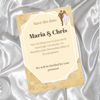 Invitation to marriage simple floral vintage style