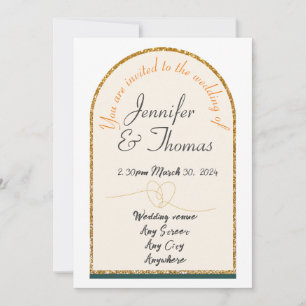 Invitation to our wedding/gold edge