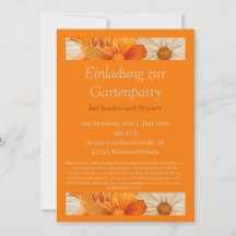 Invitation to Retro 1970s Style Garden Party