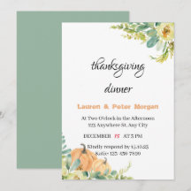 Invitation to Thanksgiving Dinner
