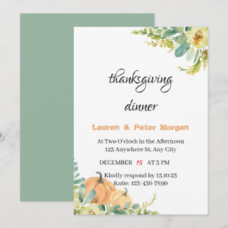 Invitation to Thanksgiving Dinner