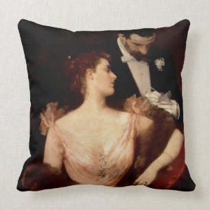 Invitation to the Waltz, 1895 (oil on canvas) Throw Pillow