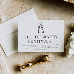 Invitation Toast au Champagne pour la Fête de Mariage Après l