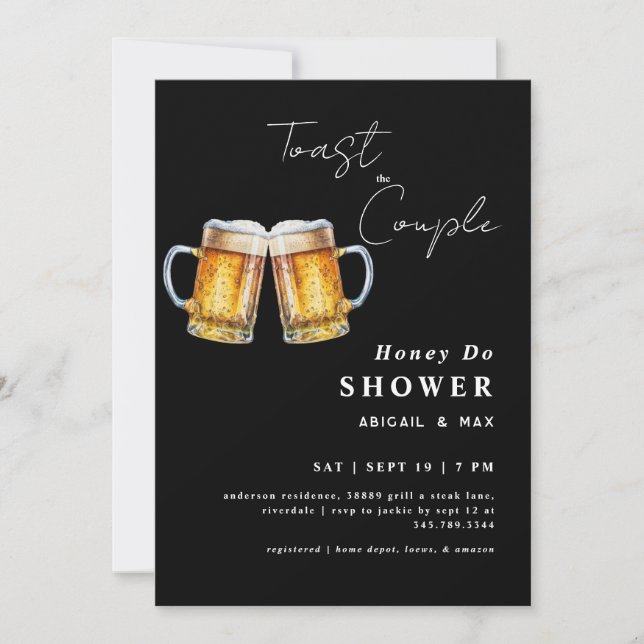 Invitation Toast Couple Honey Do Wedding shower (Devant)