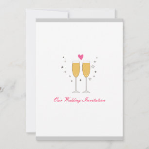 Invitation Toast de Champagne - blanc