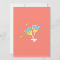 Toast de champagne. Retro Anniversaire Pink Vintag