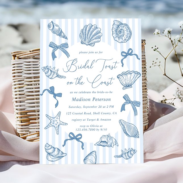 Invitation Toast nuptial Sur La Fête des mariées Des Coquilla (Créateur téléchargé)