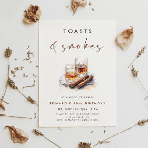 Invitation Toasts et Fumées Whisky & Cigares Anniversaire