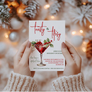 Invitation Toasty & Tipsy, Martini, Fête de Cocktail de Fêtes