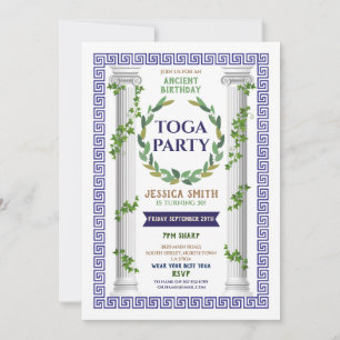 Invitation Toga fête Anniversaire Ivy Scroll Ancien Romain Ph