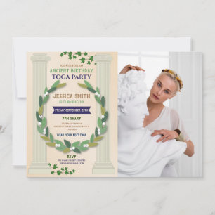 Invitation Toga fête Anniversaire Ivy Scroll Ancien Romain Ph