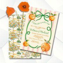 Toile de Baby shower orange Little Cutie
