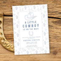 Toile de Jouy Bleu Cowboy Occidental Baby Shower