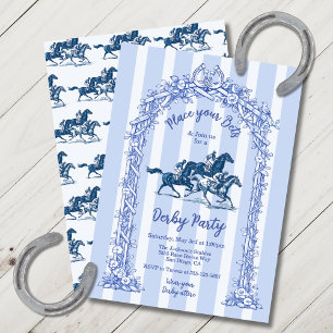 Invitation Toile de Jouy Moderne pour une Soirée Derby de Joe