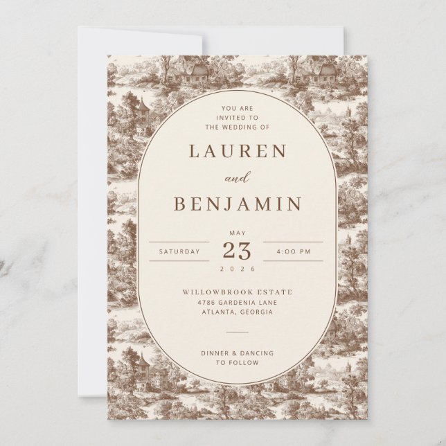 Invitation Toile de Romance Wedding (Devant)