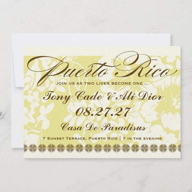 Invitation Toile florale tropicale de destination de PORTO (Devant)