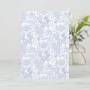 Invitation Toile florale victorienne à Wedgewood Blue sur bla