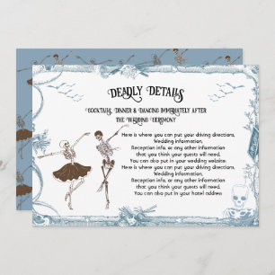Invitation Toile Halloween squelette gothique Détails Info