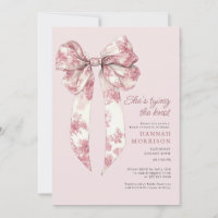 Toile Rose Coquette Nœud Papillon Shower de Mariag