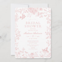Toile Rose De Jouy Fête des mariées Florale frança