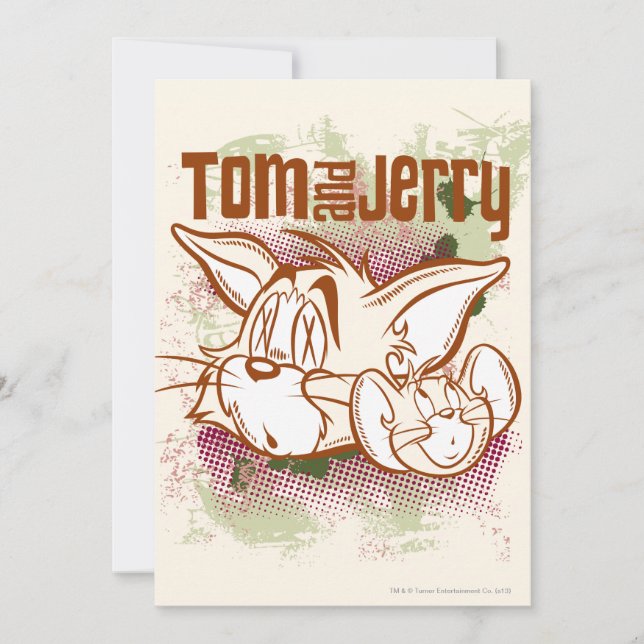 Invitation Tom et Jerry Brown et vert (Devant)