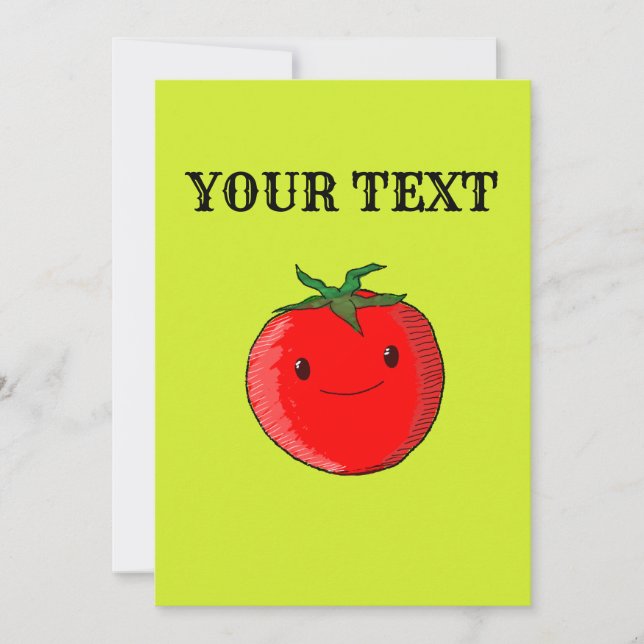 Invitation Tomate de carton mignon (Devant)