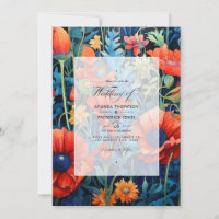 Tomate de cerise et Mariage Royal Blue Floral
