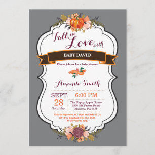 Invitation Tombe dans l'amour Citrouille Baby shower Invitati