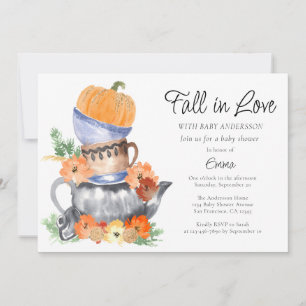 Invitation Tombe dans l'amour Citrouille Baby shower Invitati