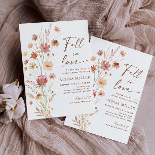 Invitation Tombe dans Love Boho Fête des mariées Fleur sauvag