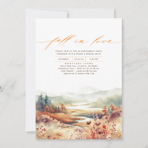 Invitation Tombe en Amour Automne Nature Engagement Party