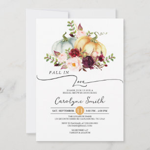 Invitation Tombe en amour Citrouille Fête des mariées florale