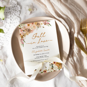 Invitation Tombe en amour Citrouille Fête des mariées florale
