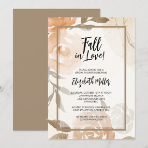 Invitation Tombent en amour Rustique Floral Fête de mariage
