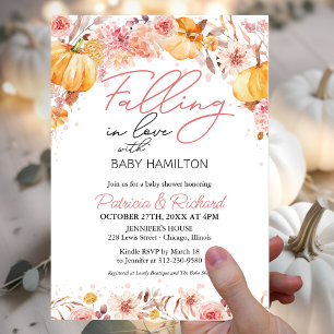 Invitation Tomber amoureux Fête prénatale d'automne de bébé