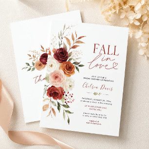 Invitation Tomber amoureux Floral Rustique Bourgogne Personna