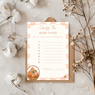 Invitation Tomber amoureux Guess the Baby Food Game Card