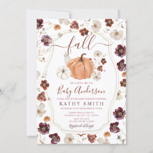 Invitation Tomber dans l'amour Automne Fleur sauvage Baby sho