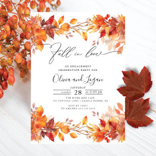 Invitation Tomber dans l'amour Automne Quitte la partie d'eng