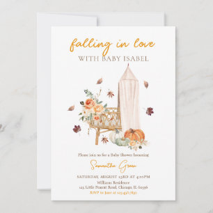 Invitation Tomber dans l'amour Baby shower Citrouille