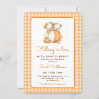 Tomber dans l'amour Baby shower Citrouille Twins