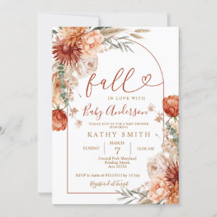 Invitation Tomber Dans L'Amour Baby shower Rustique Wildlower