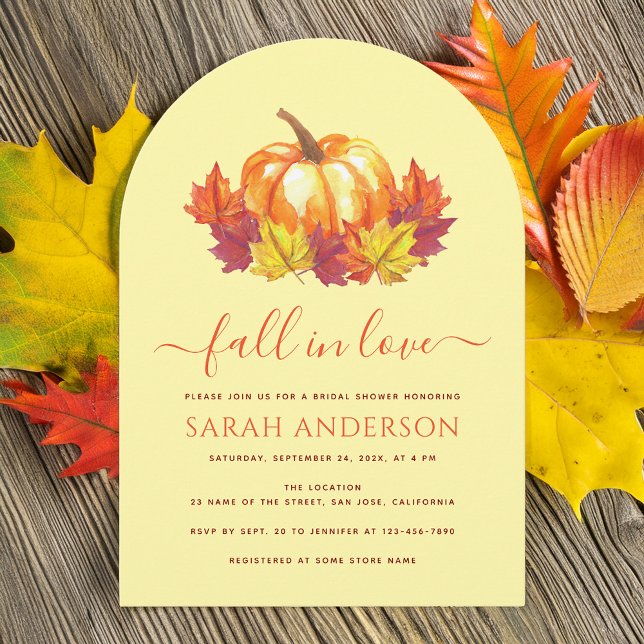 Invitation Tomber dans l'amour Citrouille & Feuilles d'automn (Créateur téléchargé)