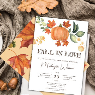 Invitation Tomber dans l'amour Editable automne feuilles Baby