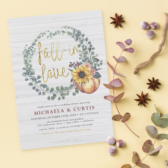 Invitation Tomber dans l'amour Eucalyptus & Wedding shower Ci (Créateur téléchargé)