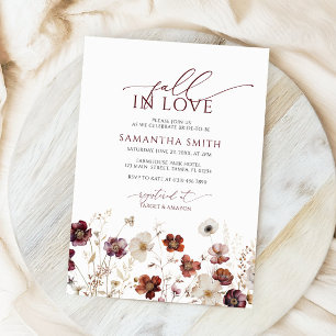 Invitation Tomber dans l'amour Fête des mariées Fleur sauvage